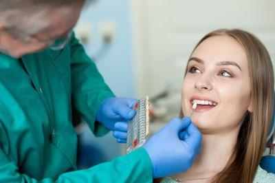A person getting a cosmetic dental procedure near Willaston